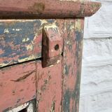 Pink showcase in Burmese teak