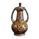 Vintage Walter Gerhards lamp – model 7055-50 – Fat Lava – West Germany, with silk shade