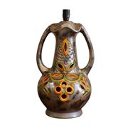 Vintage Walter Gerhards lamp – model 7055-50 – Fat Lava – West Germany, with silk shade