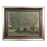 Painting "Trees on the edge of a pond", A.Beauvarlet, Oil on wood