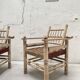 Pair of wooden armchairs and ropes
