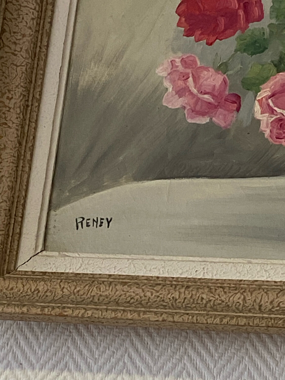 Painting vintage pink flowers