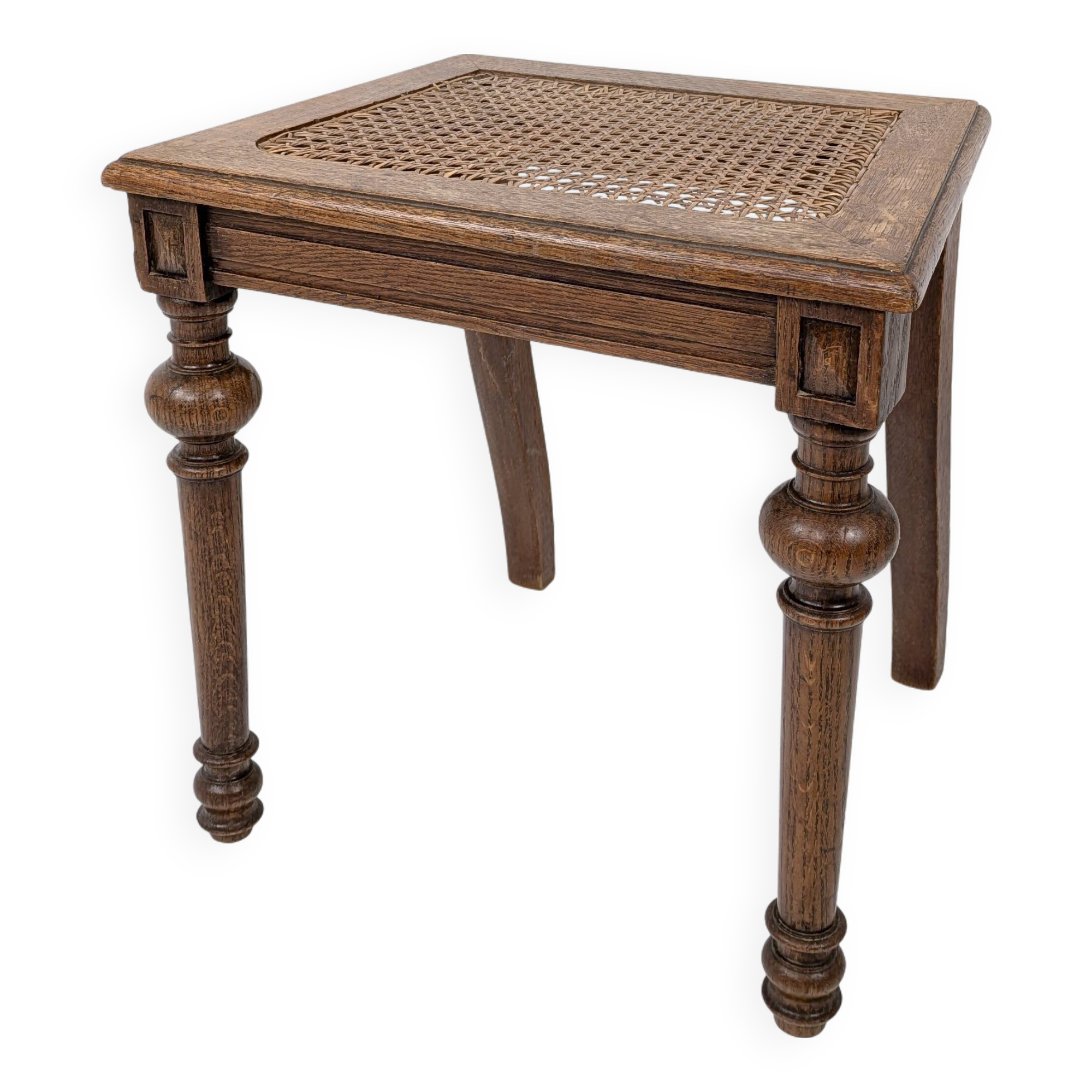 Tabouret vintage tressé viennois tourné table d'appoint vieux tabouret de piano banc de piano orneme