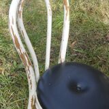 Set of 4 white and black Thonet bistro chairs