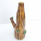Bouteille carafe Vallauris céramique façon tronc arbre