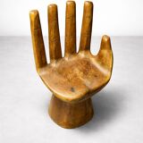Sculptural armchair in solid wood – hand shape