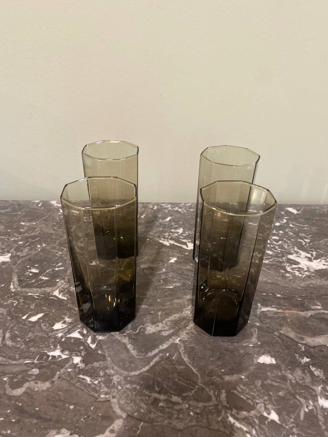 4 vintage glasses