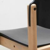 Curved wooden chair from the 1970s, Germany, black and beech.