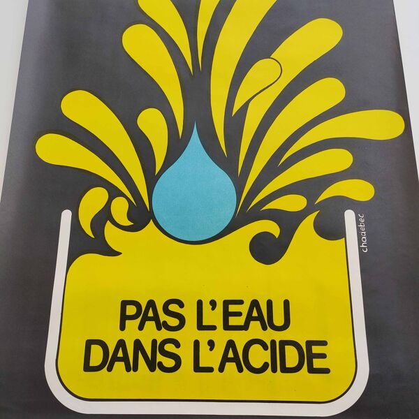 Affiche vintage 1980 INRS Dessin Chadebec