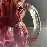 Colored blown glass jug attributed to Legras