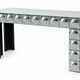 Silver mirrored console with curved tiles – 150 cm