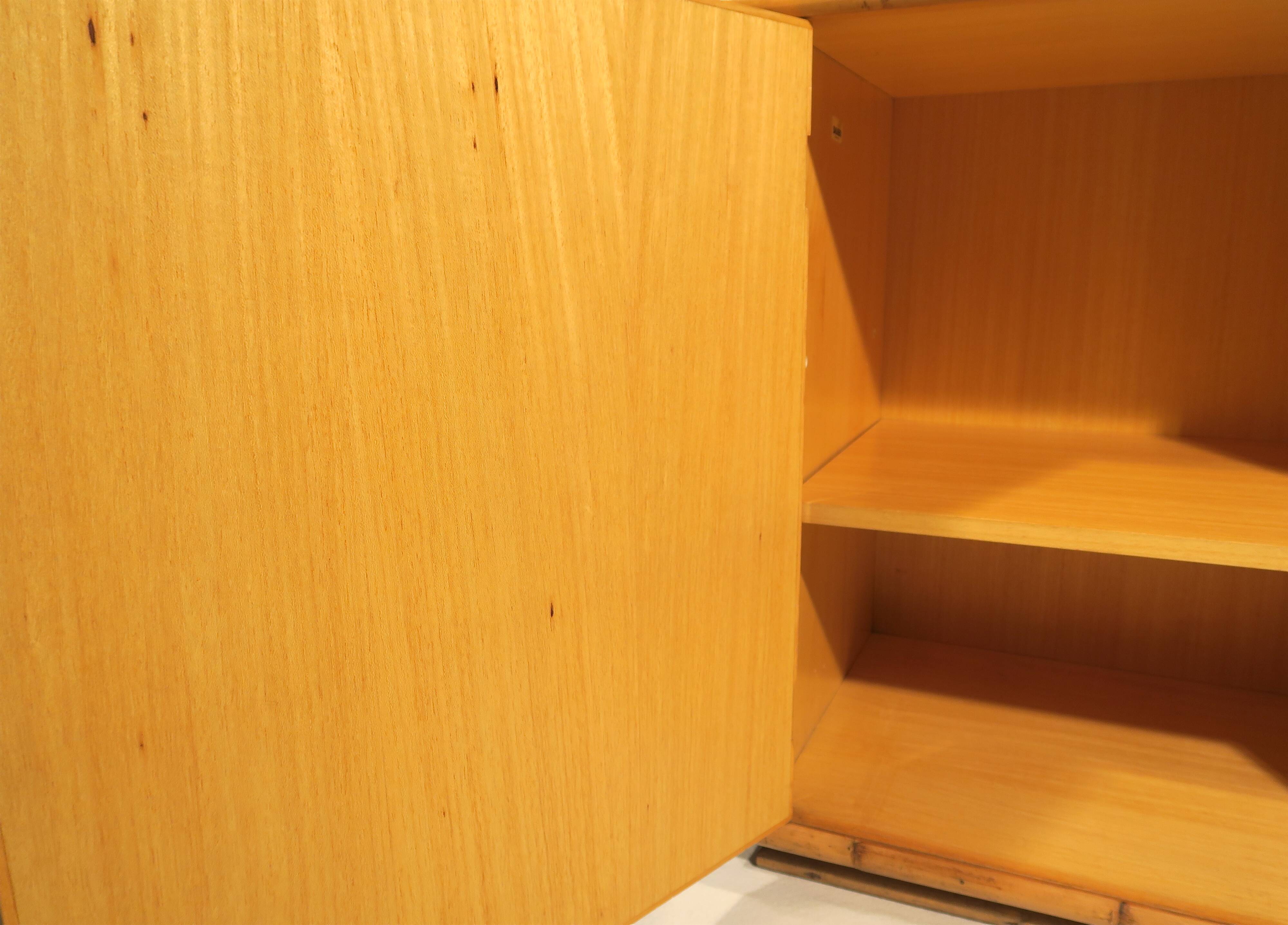 Wicker and bamboo buffet 1970