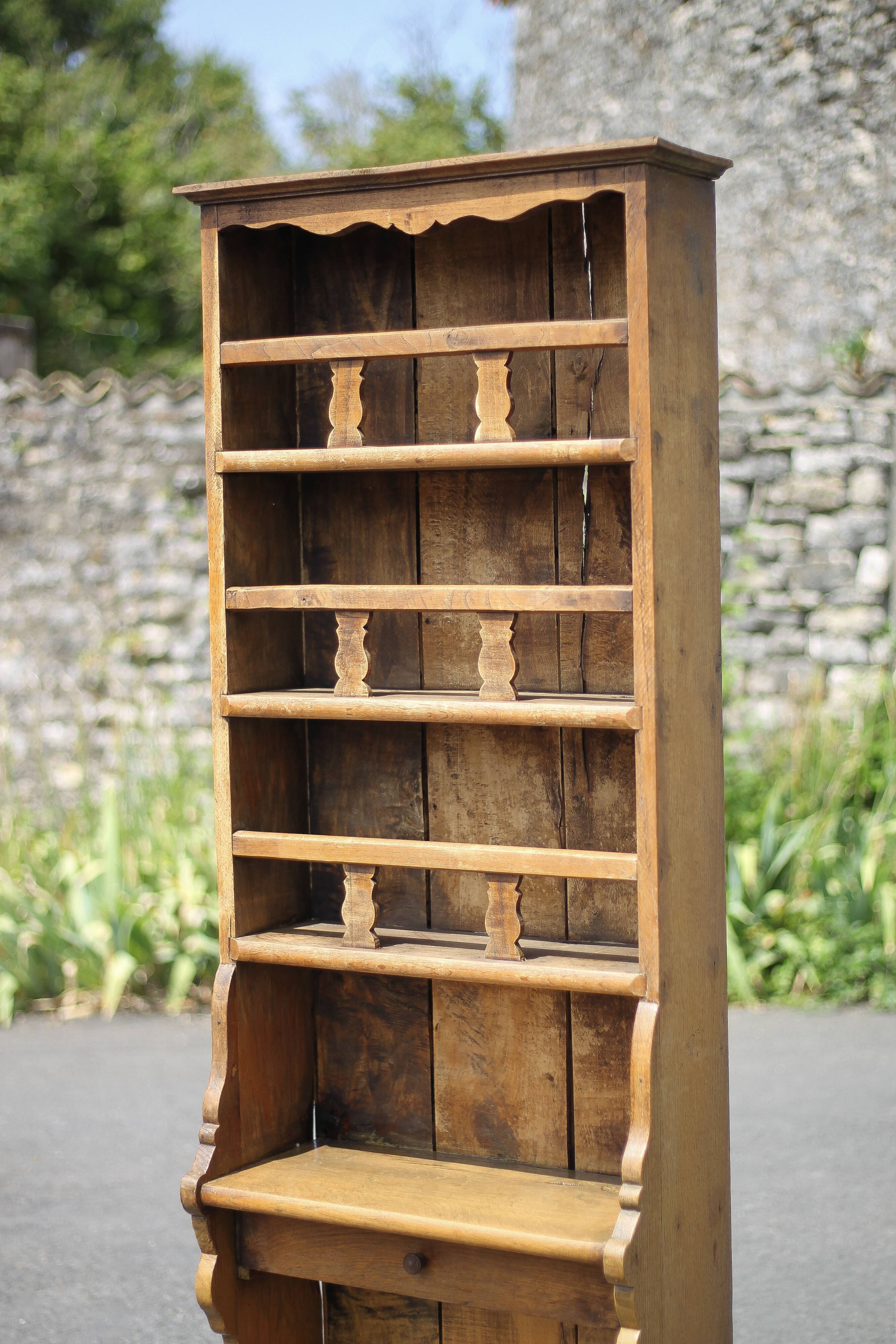 Old wooden dresser, standing shelf, vintage wooden furniture, kitchen, country, chalet, decoration