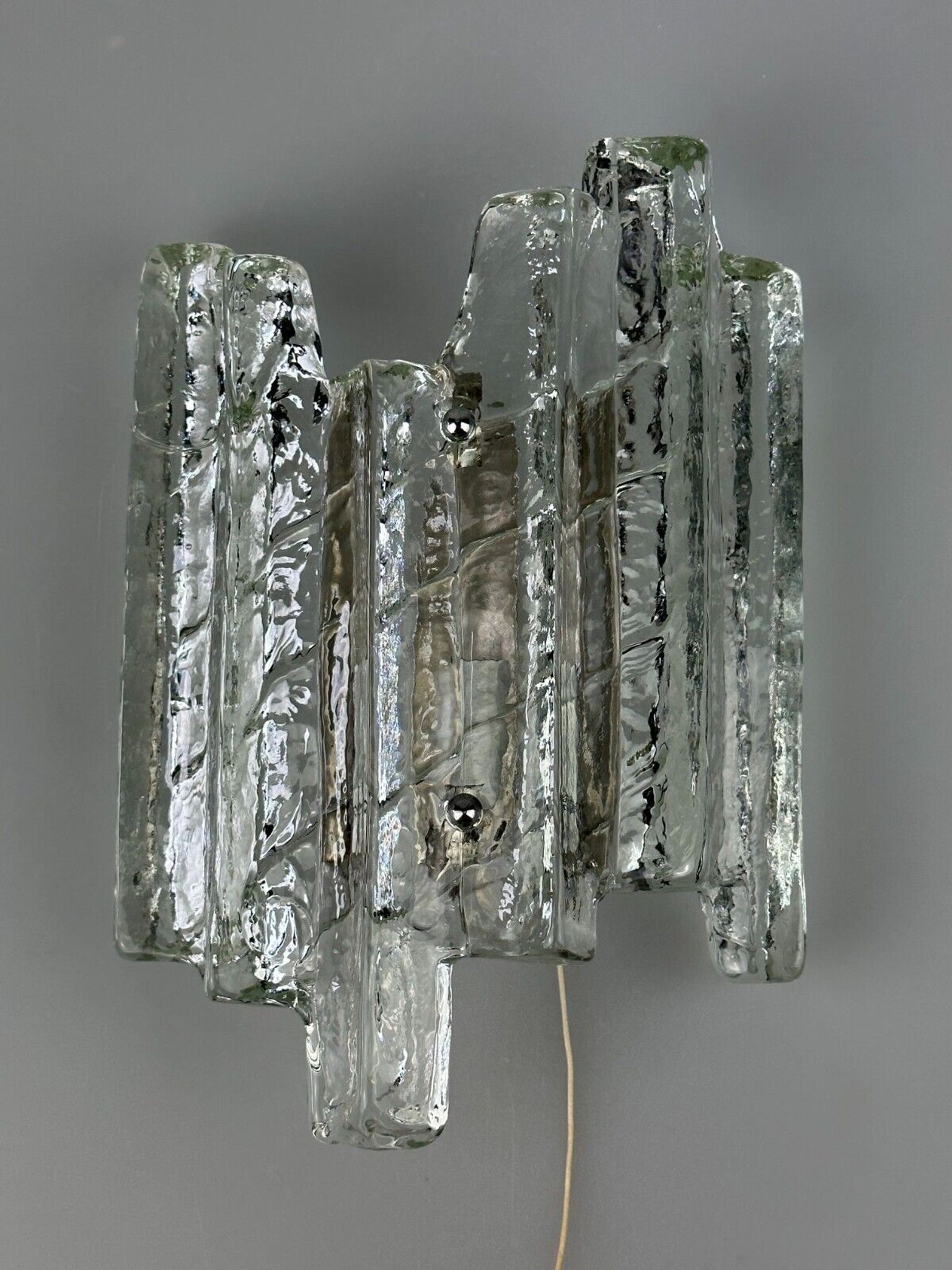 Wall lamp Wall Sconce Fischer Leuchten Germany Ice Glas Design