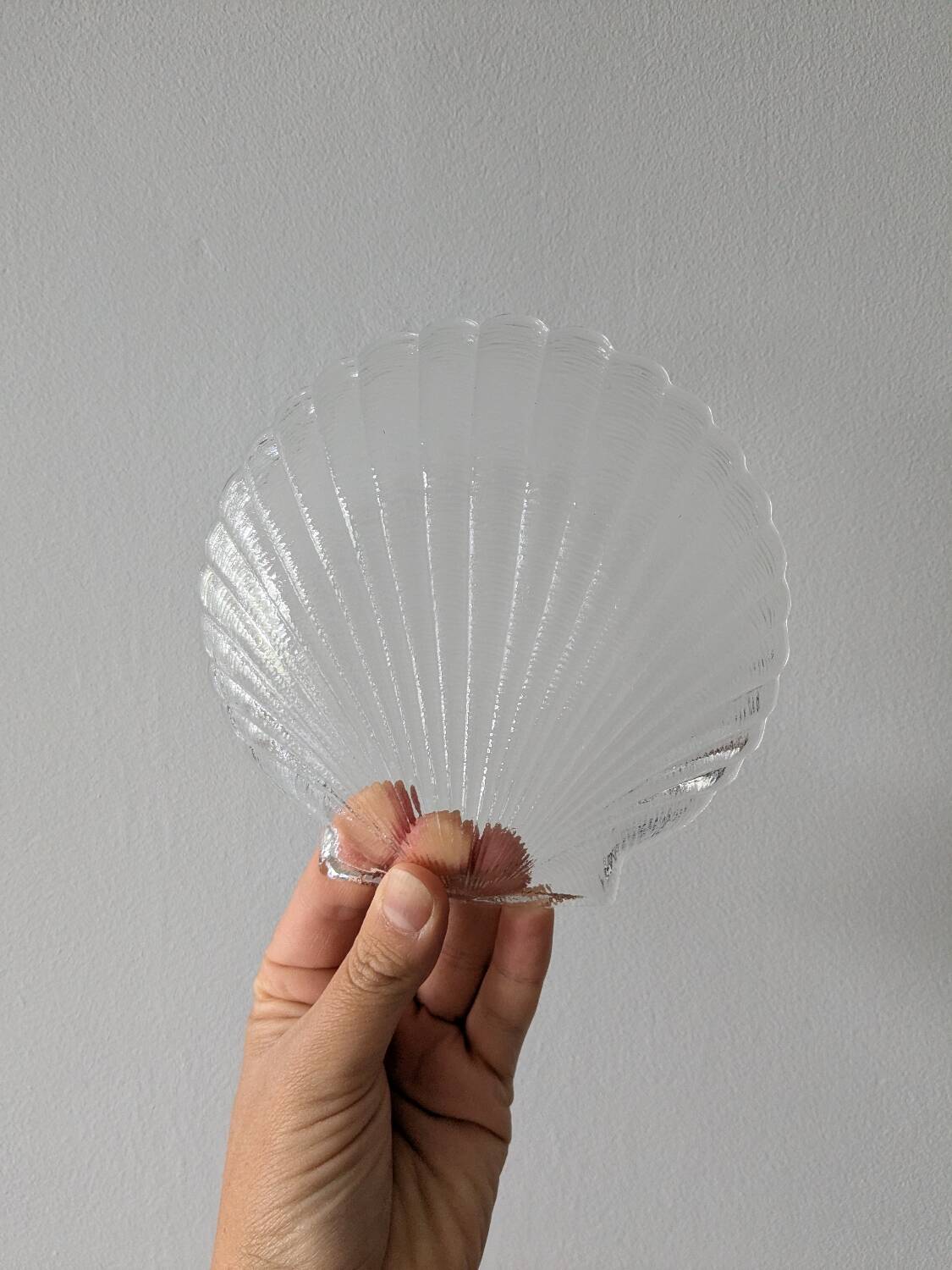 Coupelle coquillage en verre vintage