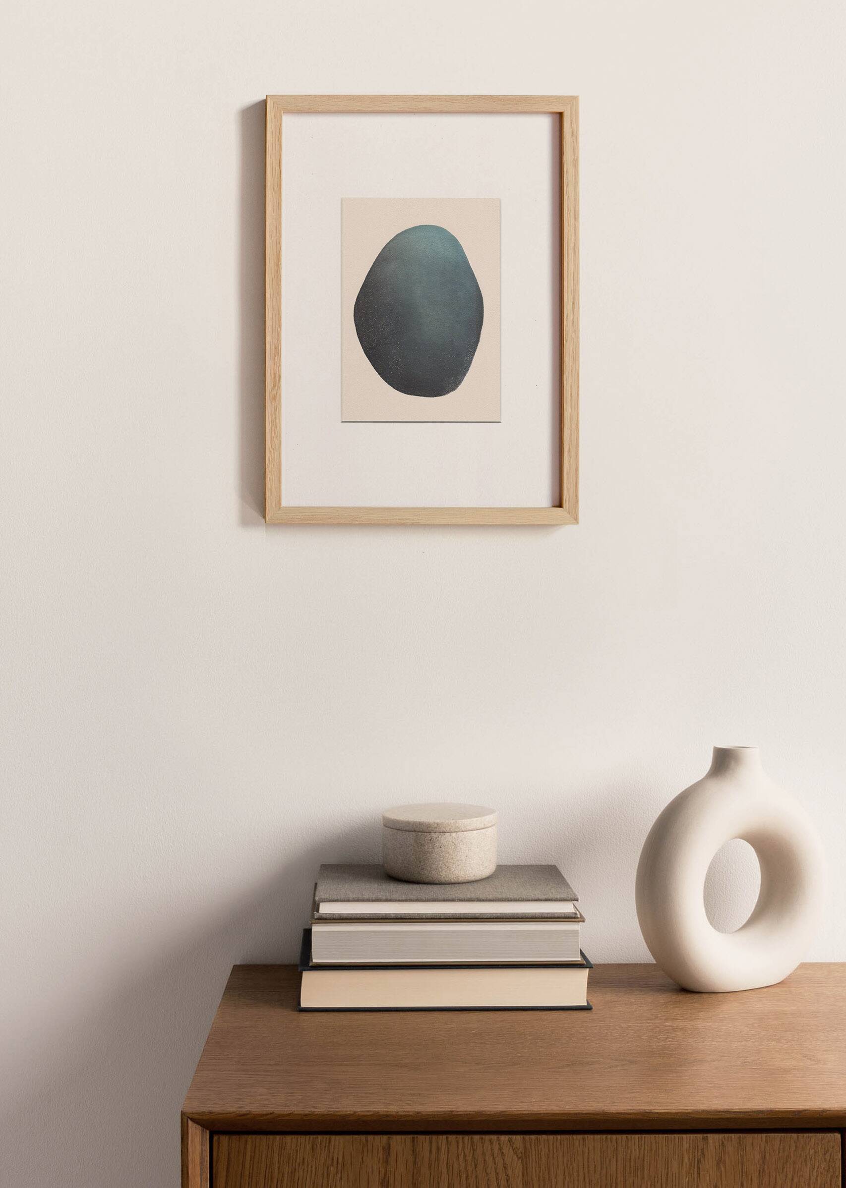 Abstract painting on paper B329 signed eawy