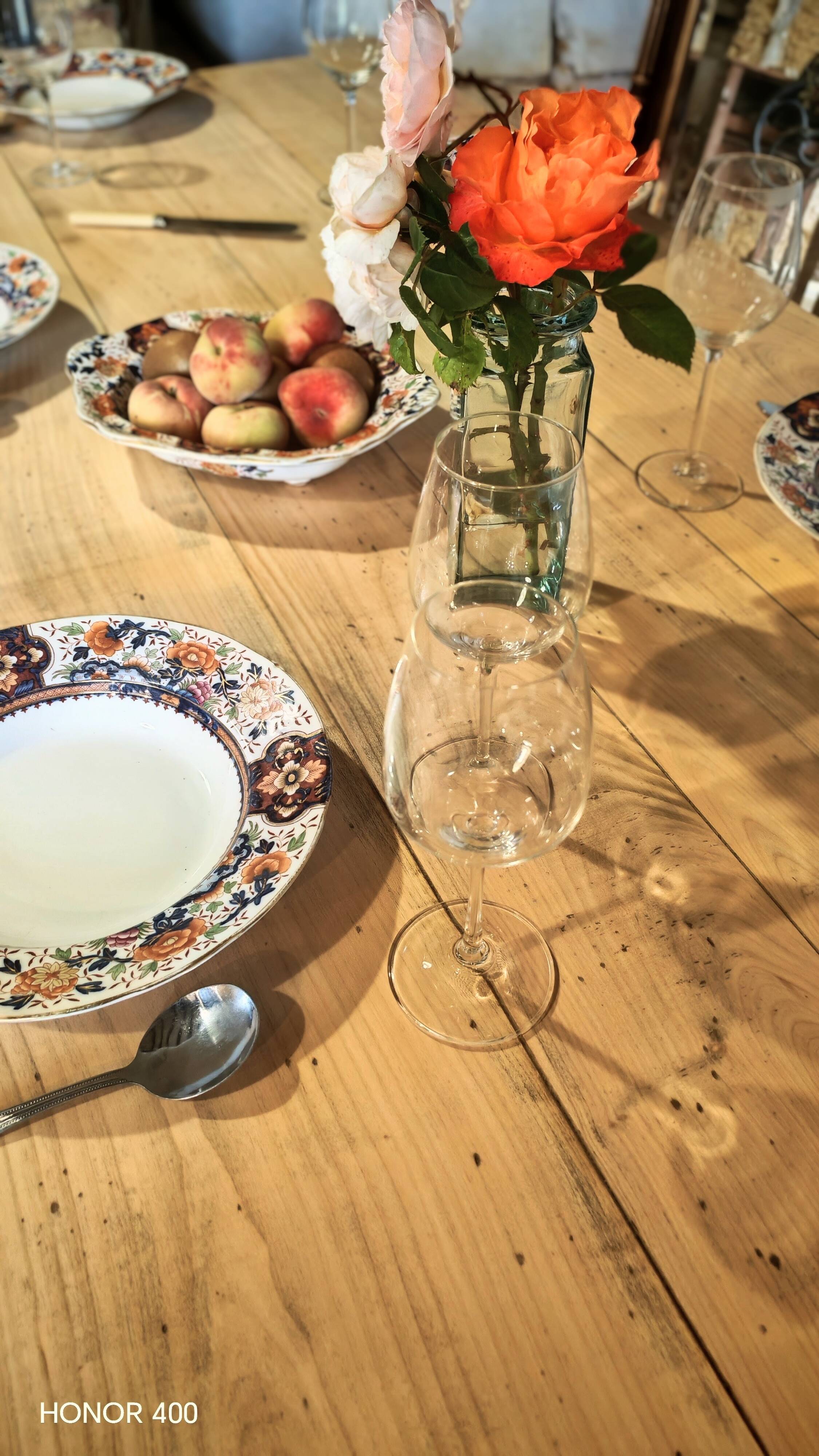 Raw solid oak and chestnut farmhouse table 244cm