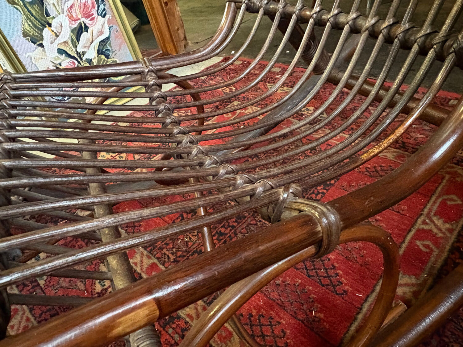 Vintage 1960s rattan rocking chair