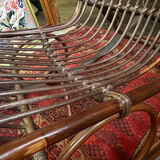 Vintage 1960s rattan rocking chair