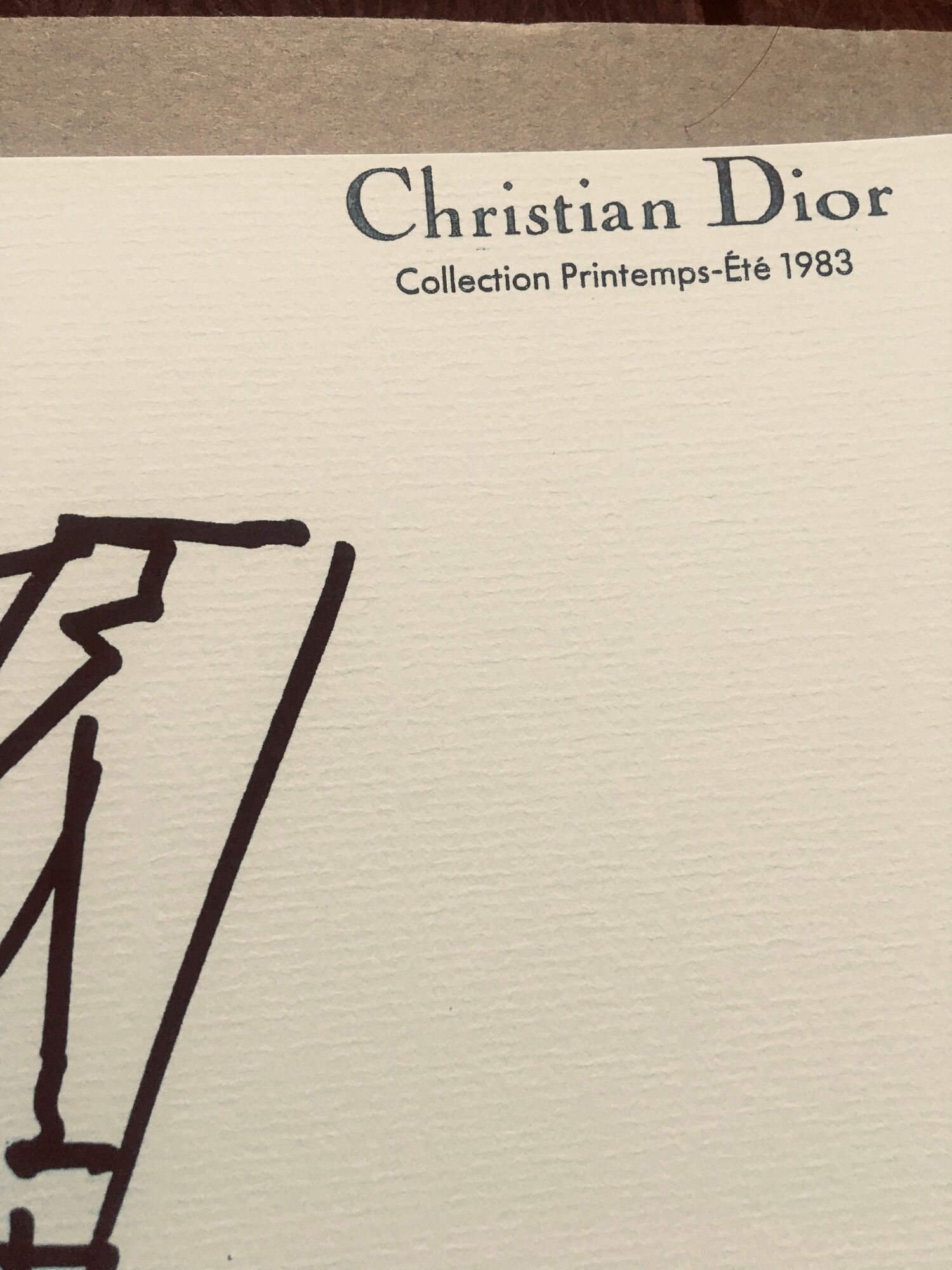Illustration Christian Dior  de mode de presse collection printemps-été 1983