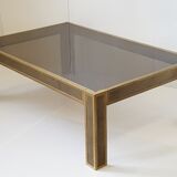 Coffee table in bronze & smoked glass 1970