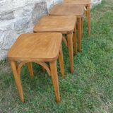 Set of 4 wooden stools