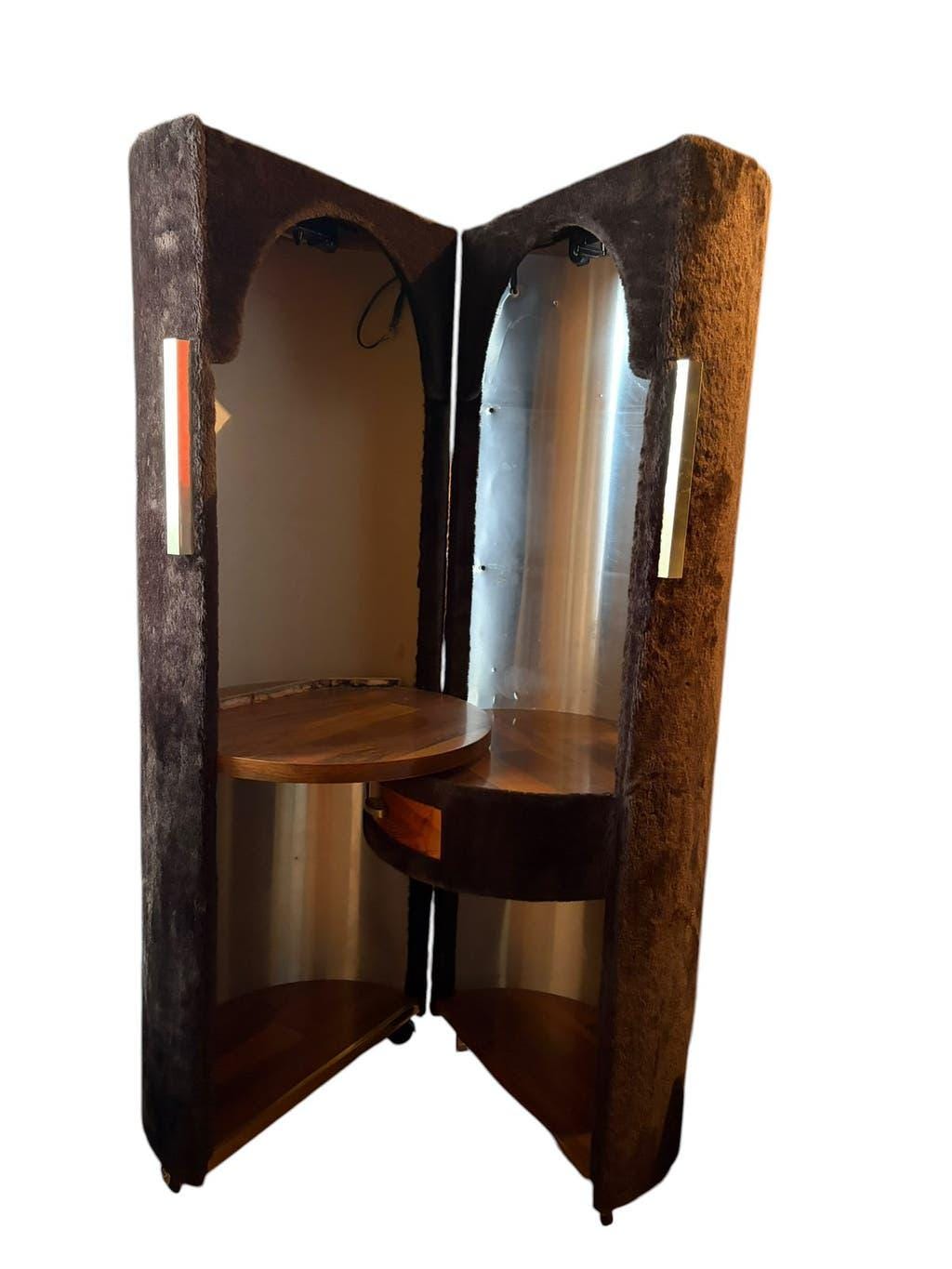 Brown vintage dressing table Massoni for Poltrona Frau