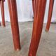 Chaises de bistrot italiennes vintage - Bois rougeâtre, tissu marron, années 1980 - Lot de 4