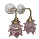 Pair of pink Art Deco wall sconces
