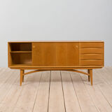 Scandinavian oak sideboard with sliding doors and 4 drawers