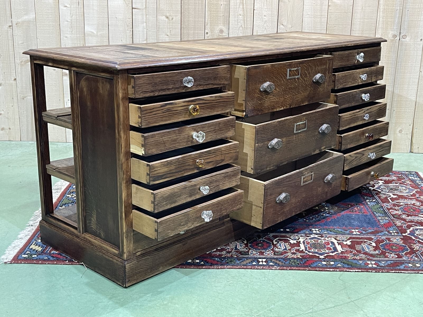 Oak store counter from the 1930s