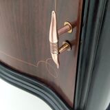 Pair of Mahogany Nightstands with in the Style of Tomaso Buzzi, Italy, 1950s