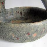 Old terracotta basket signed Campo Piano Orezza Corsican pottery Vintage 1960