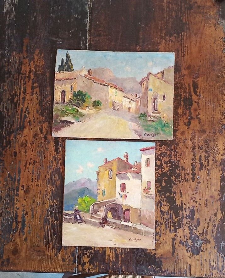 Osietzki - 2 oils on panels 24.5 x 33.5cm + 25 x 28.5 cm