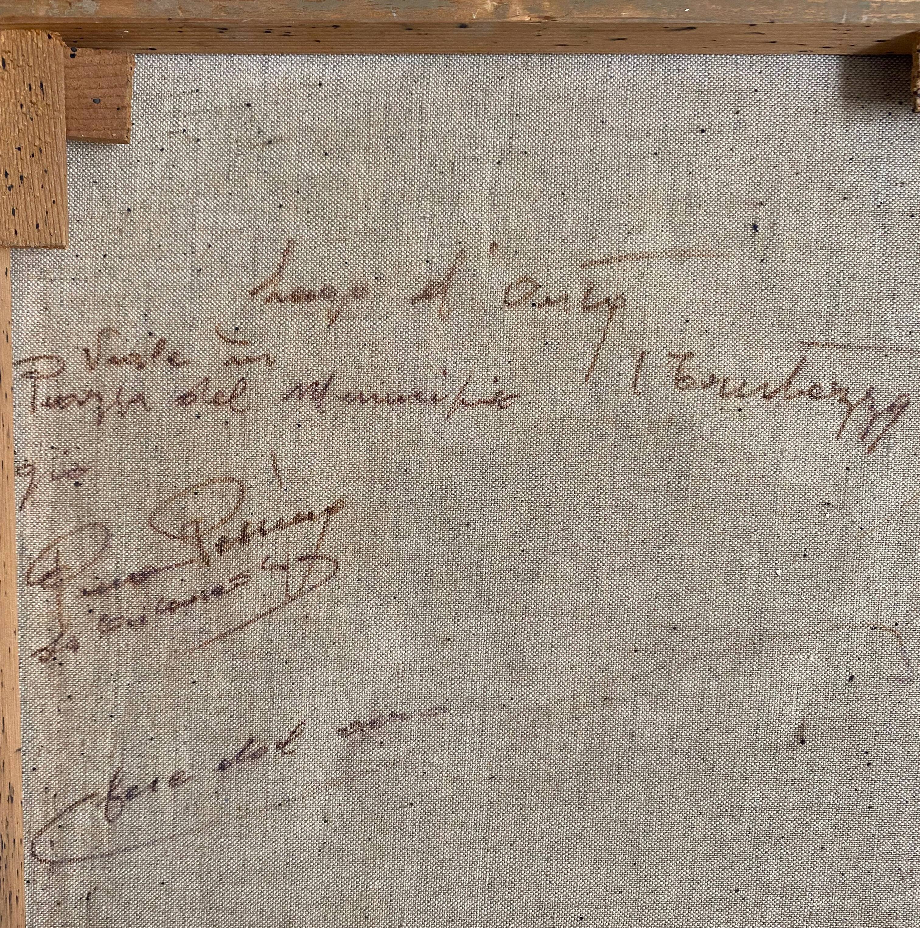 Hst painting "lake orta" cusio italy pino pessina da castanedo (1911 / 1991)