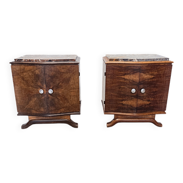 Set Of French Art Deco Bedside Tables, 1930s