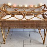 Vintage cradle rattan and wicker