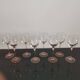 4 Luminarc white wine glasses with pink feet