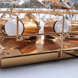 Large gold-plated & crystal glass flush mount light from kinkeldey, 1970s