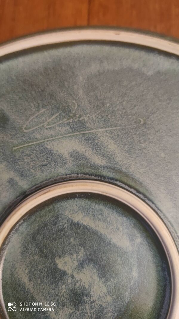 Plat à tarte en en grès émaillé de denbac vers 1900