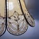 Antique hanging lampshade in rattan and openwork embroidered fabric
