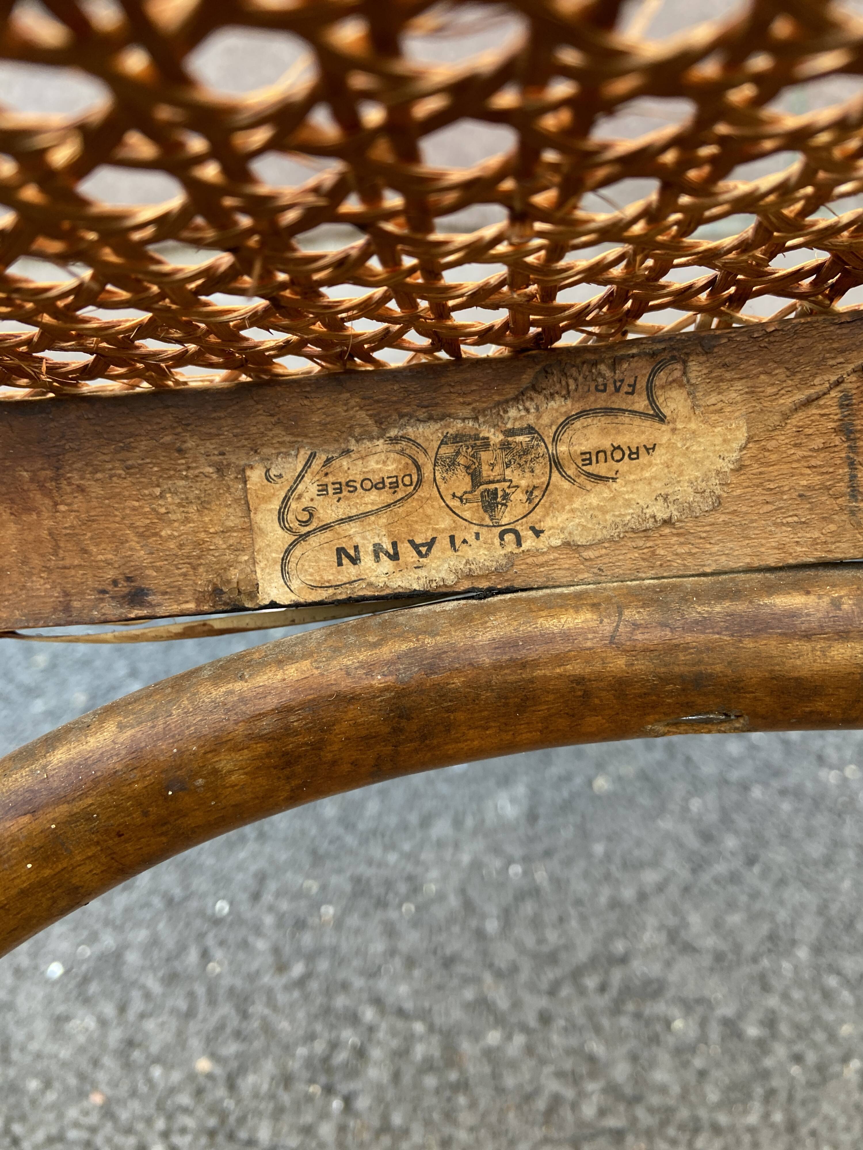 Viennese chair bentwood bistrot café Paris signed Baumann