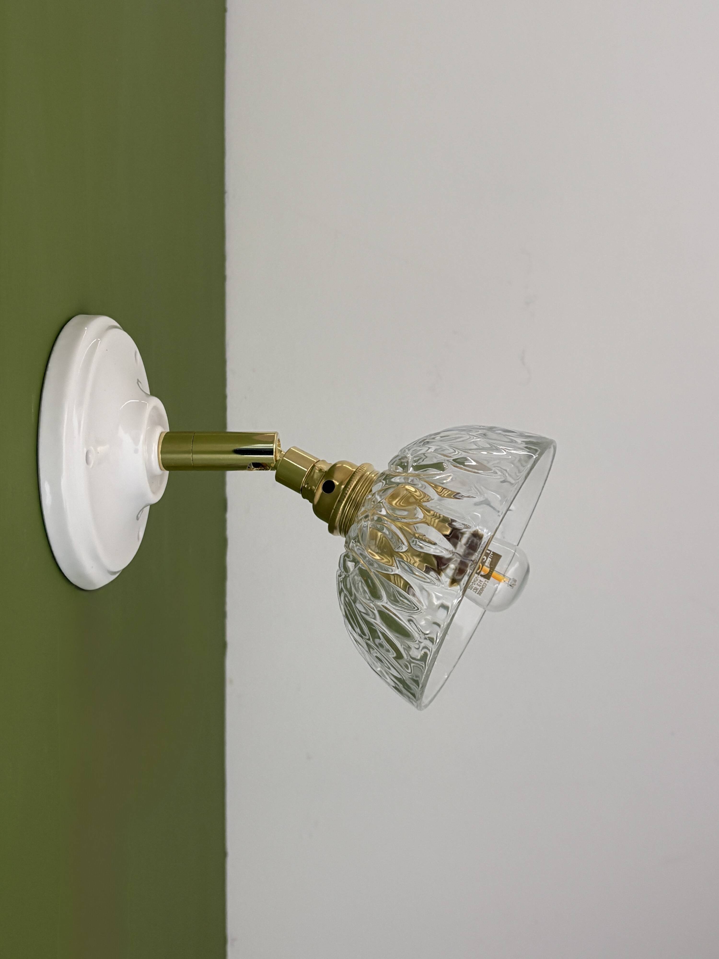 Vintage moulded glass lampshade - tableware collection -