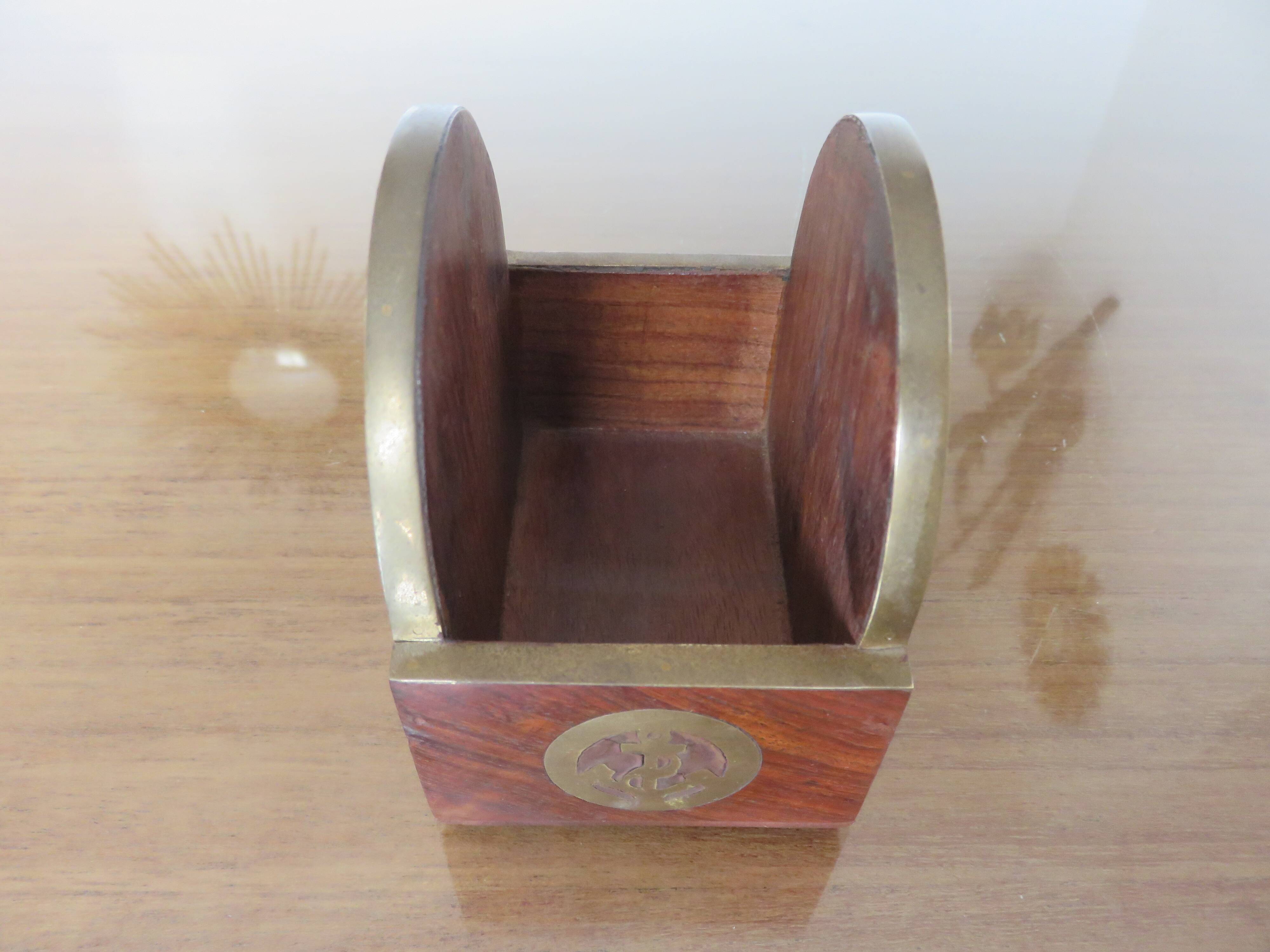 6 coasters in rosewood and brass 1970