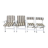 Ensemble salon de jardin vintage EMU Italie - 2 fauteuils et 2 chaises pliantes