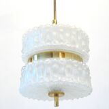 Amazing glass vintage lamp with gold chrome