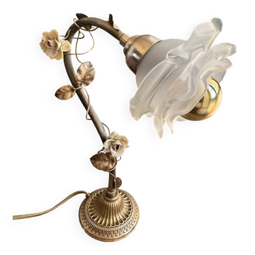 Lampe tulipe en laiton