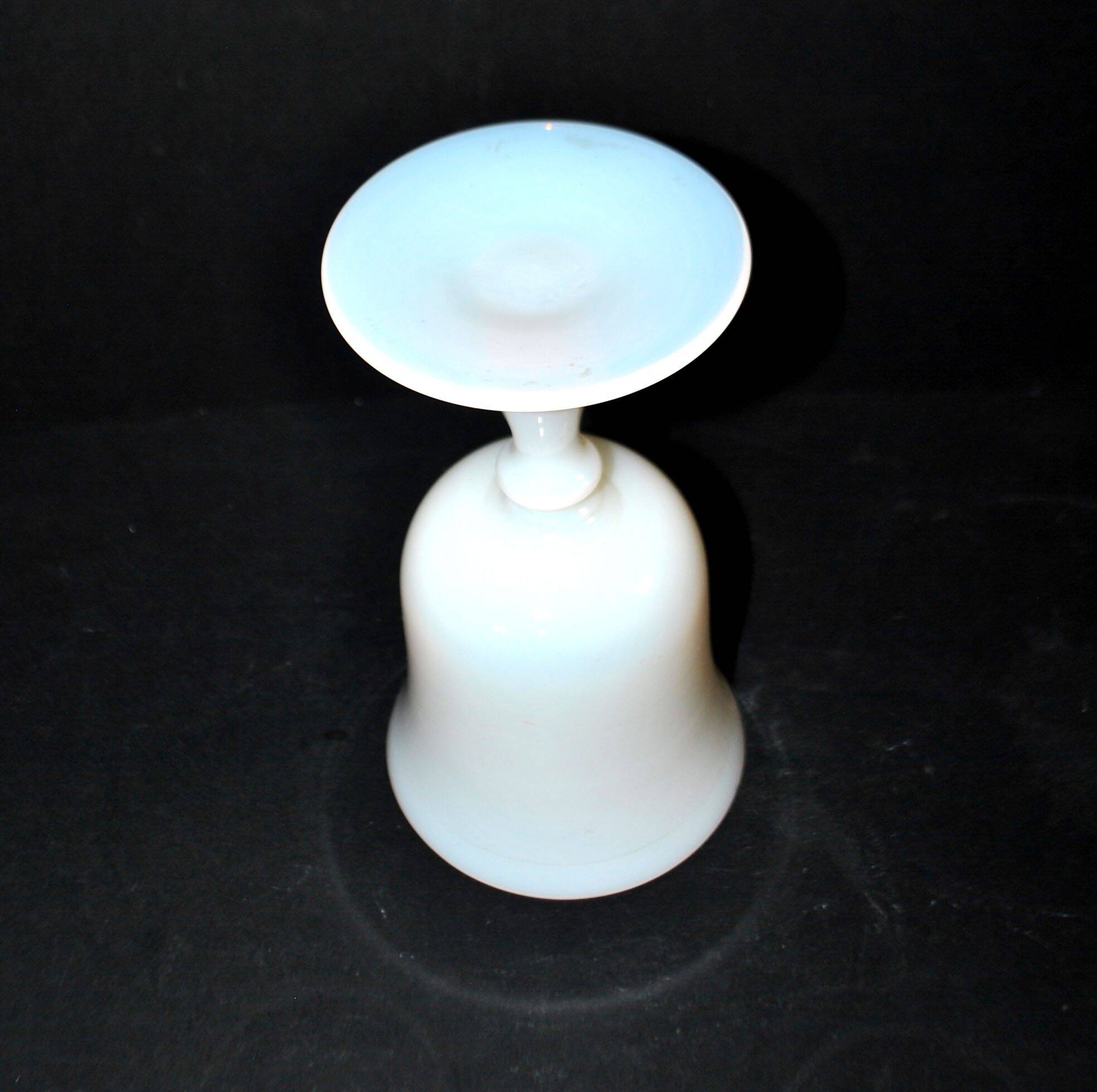 Antique footed glass in white opaline goblet chalice – Meisenthal craftsmanship?