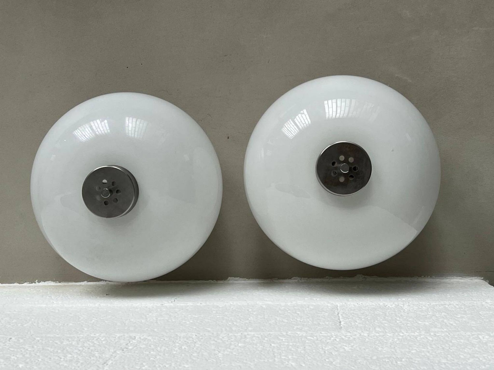 Set of Two Appliques / Ceiling lamps / Bedside table Lamps By Goffredo Reggiani