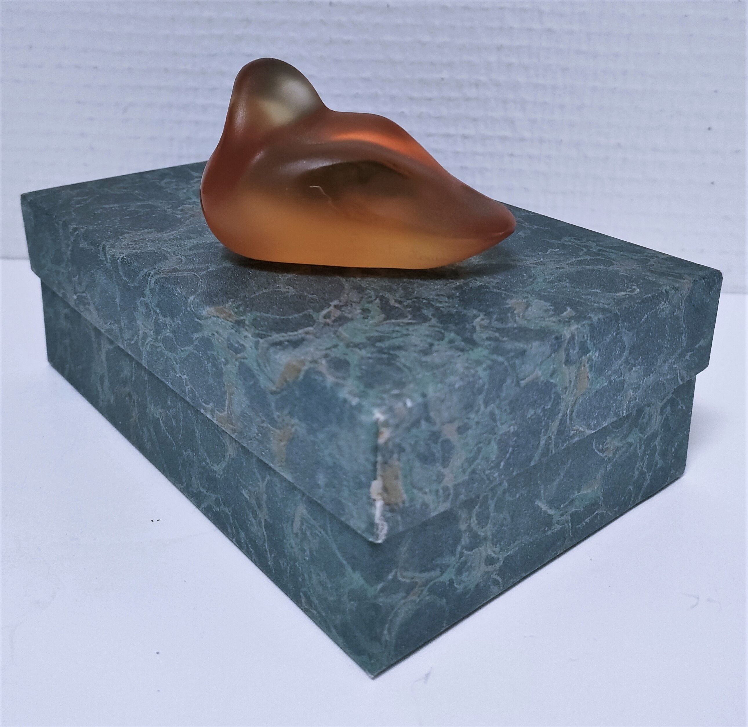 Zoomorphic paperweight crystal duck saint-louis v.rybalchenko design signed